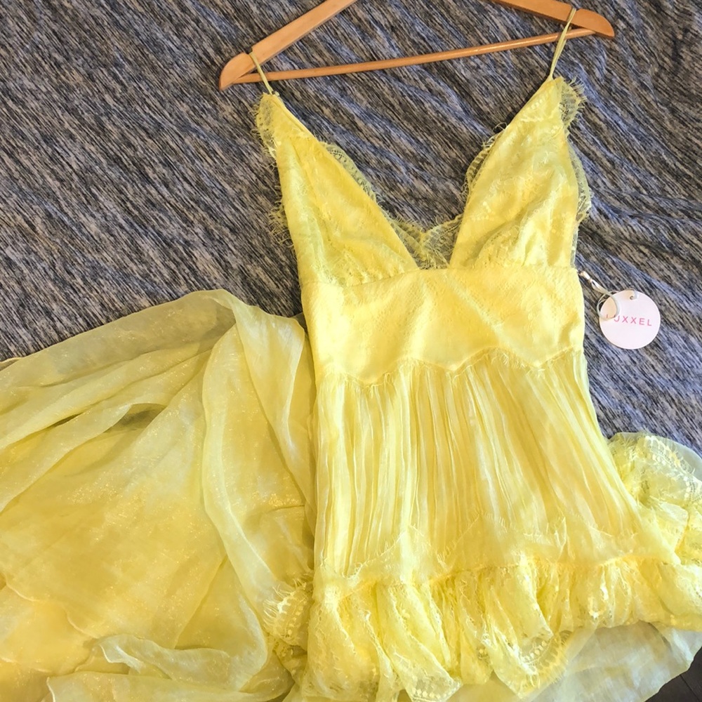 NWT Yellow Lace Maxi Dress